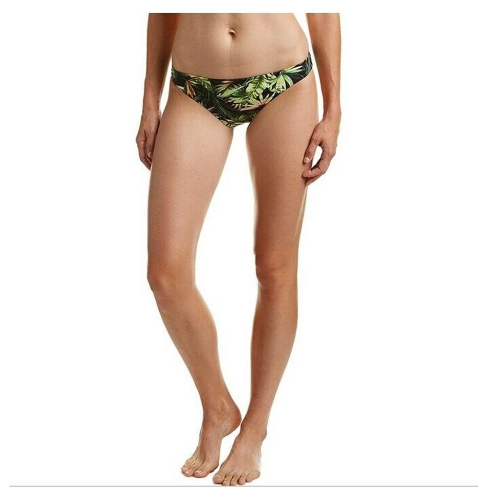 Lucky Brand Coastal Palms Skimpy Hipster Bikini Bottom Black Size L